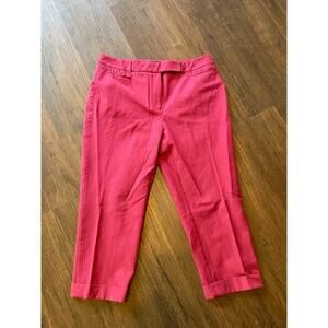 White House Black Market Size 10 Short Slim‎ Crop Pants Red
